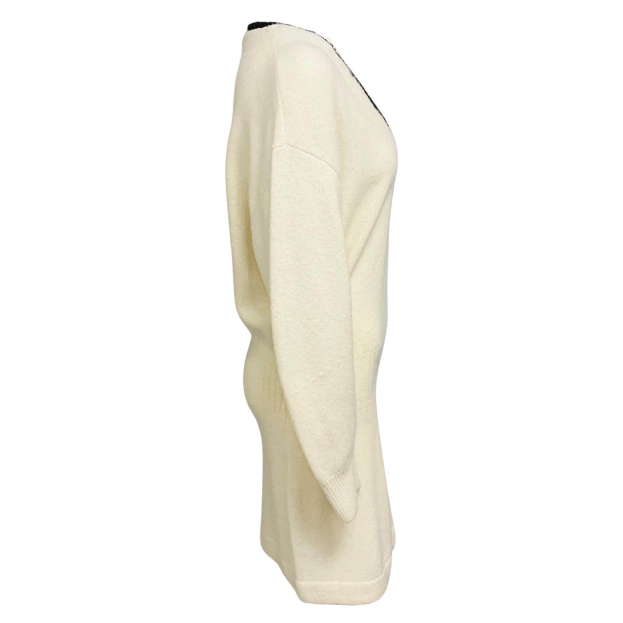 Alexis Cream Colby Fitted Wool Knit Mini Dress