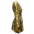 Load image into Gallery viewer, LoveShackFancy Gold Metallic Midnight Ruby Smocked Mini Greenwich Dress
