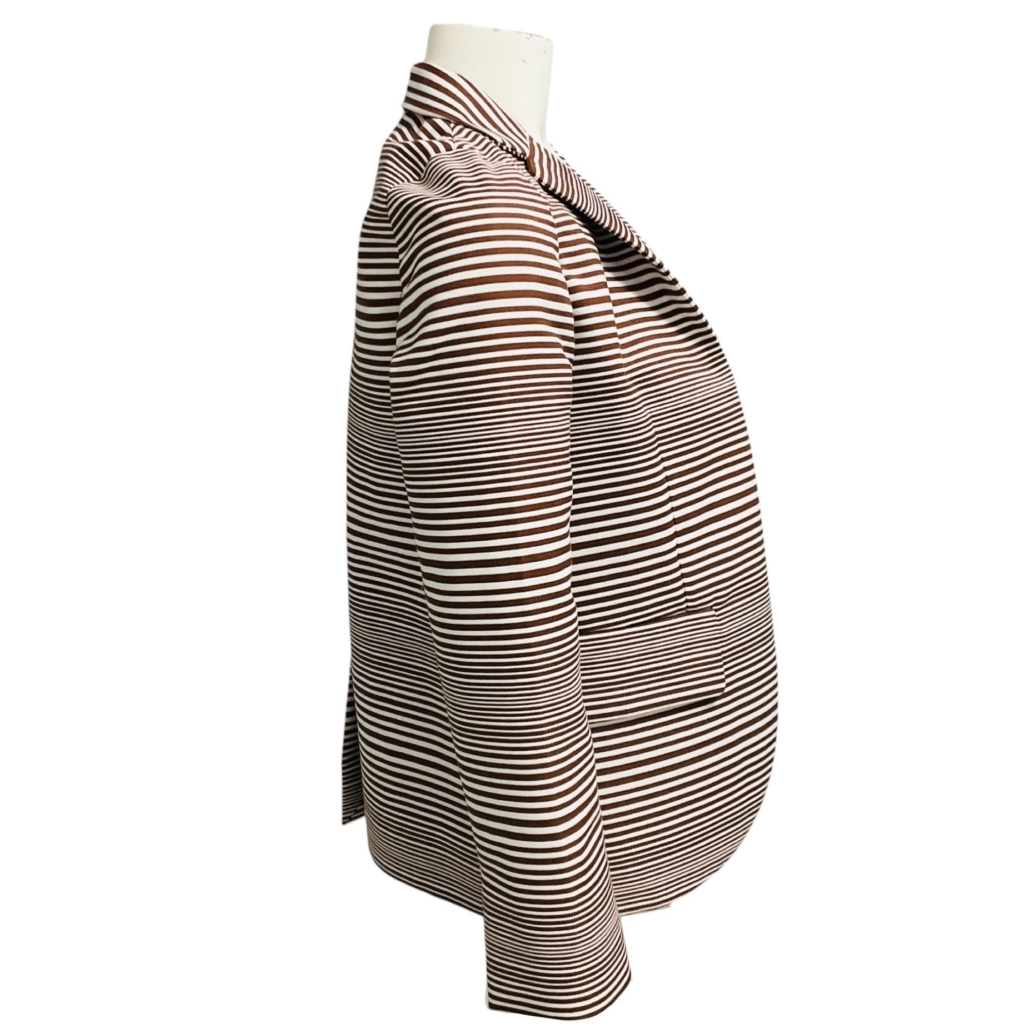 Marc Jacobs Brown / White Striped Cotton Blazer