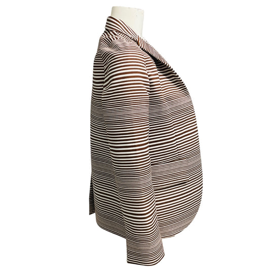 Marc Jacobs Brown / White Striped Cotton Blazer