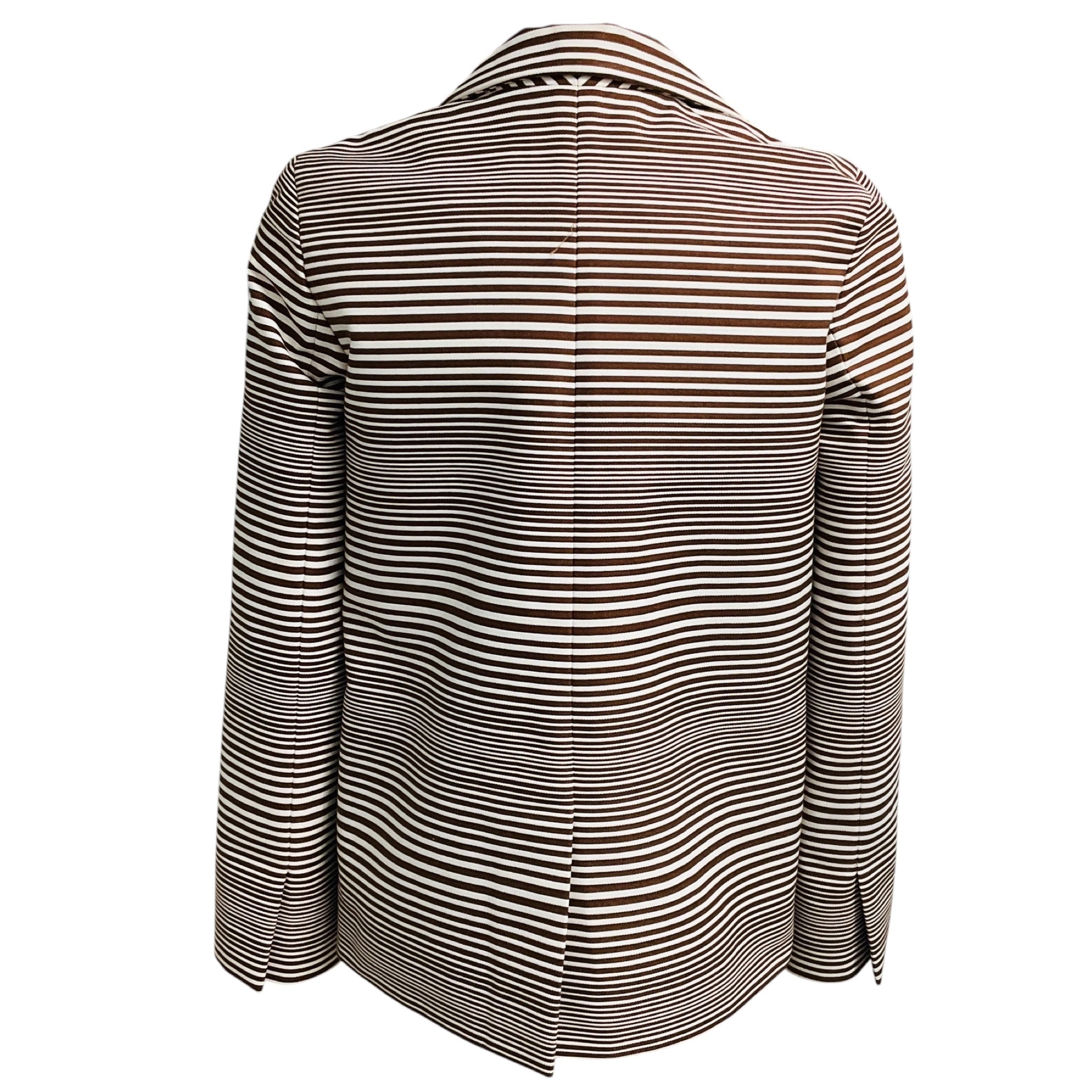 Marc Jacobs Brown / White Striped Cotton Blazer