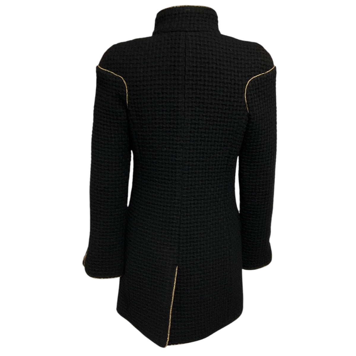 Chanel Black 2015 Paris Salzburg Runway Jacket with Gripoix Buttons and Gold Accents