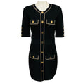 Load image into Gallery viewer, Elisabetta Franchi Black / Gold Chain Detail Viscose Knit Mini Dress
