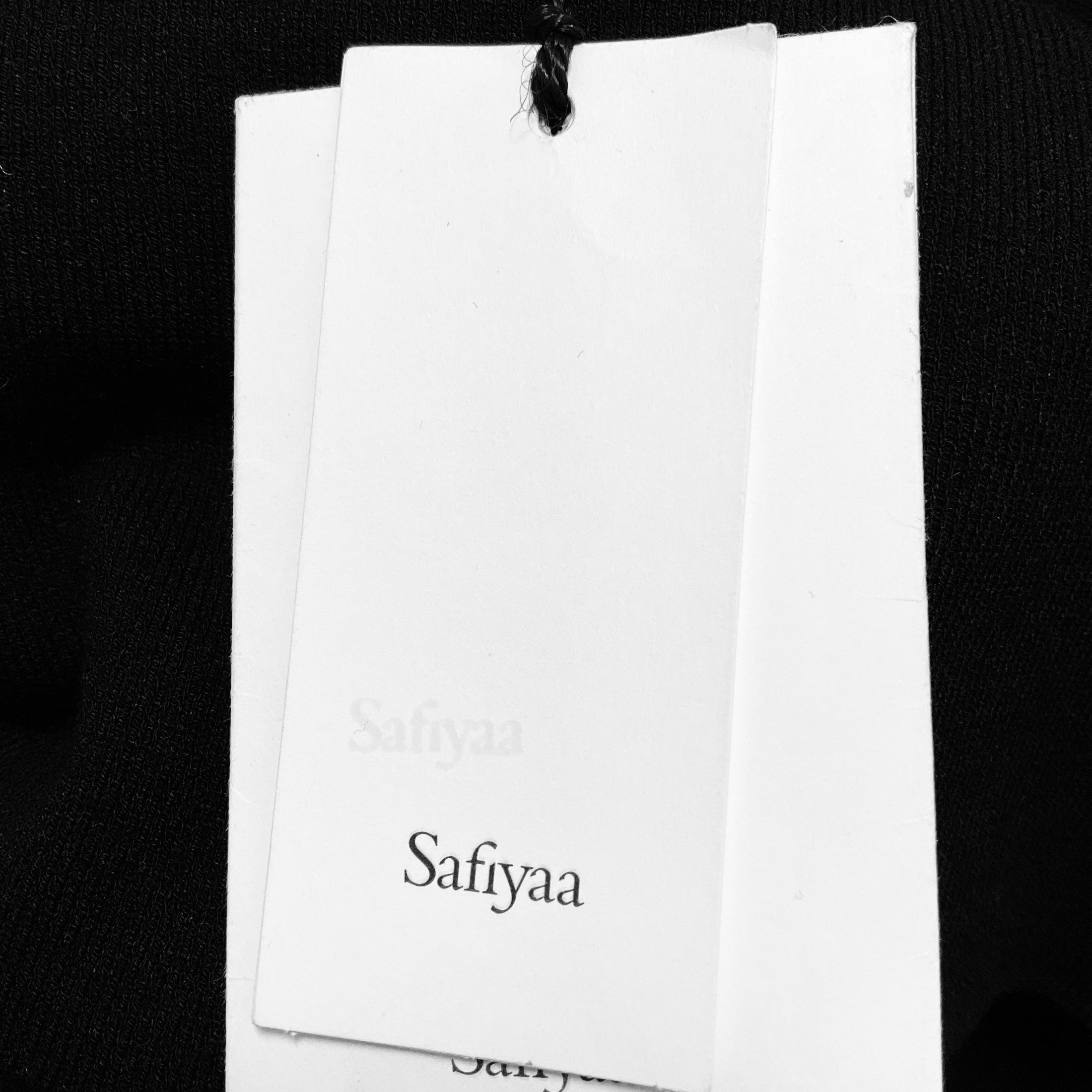Safiyaa Black Tuiren Bodycon Stretch Knit Midi Dress