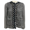 Load image into Gallery viewer, Sonia Rykiel Black / White Embellished Gingham Knit Jacket
