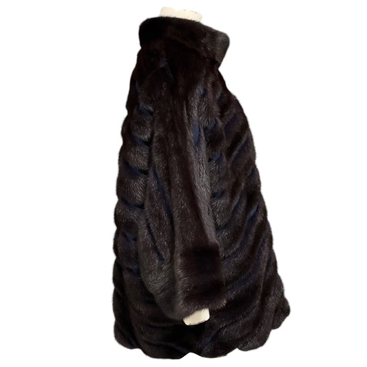 Valentino Furs Dark Purple / Blue Zip Front Mink Fur Jacket