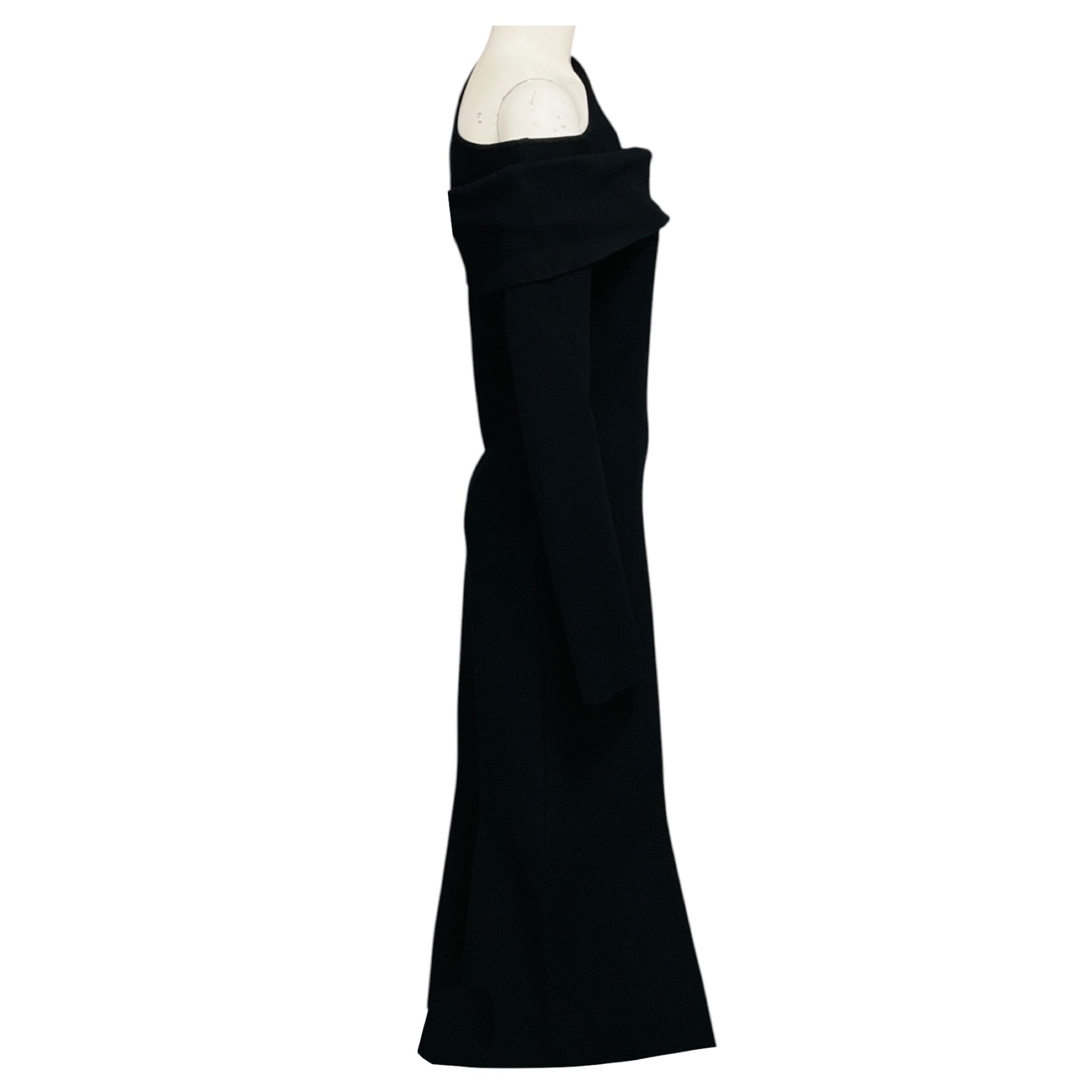 Safiyaa Black Tuiren Bodycon Stretch Knit Midi Dress