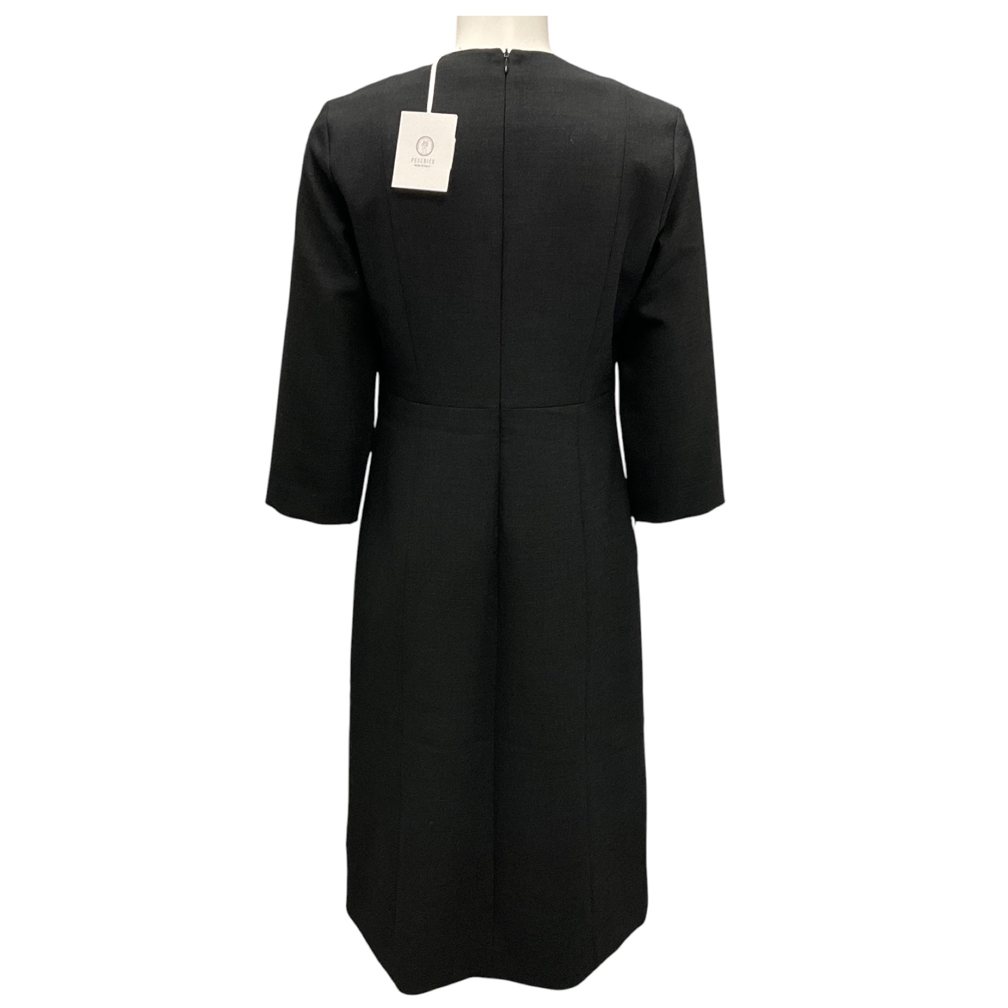 Peserico Dark Sapphire Grey Two Way Stretch Technical Double Fabric Sheath Dress