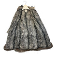 Load image into Gallery viewer, Oscar de la Renta Ivory / Black Printed Silk Puffer Coat with Fox Fur Trim
