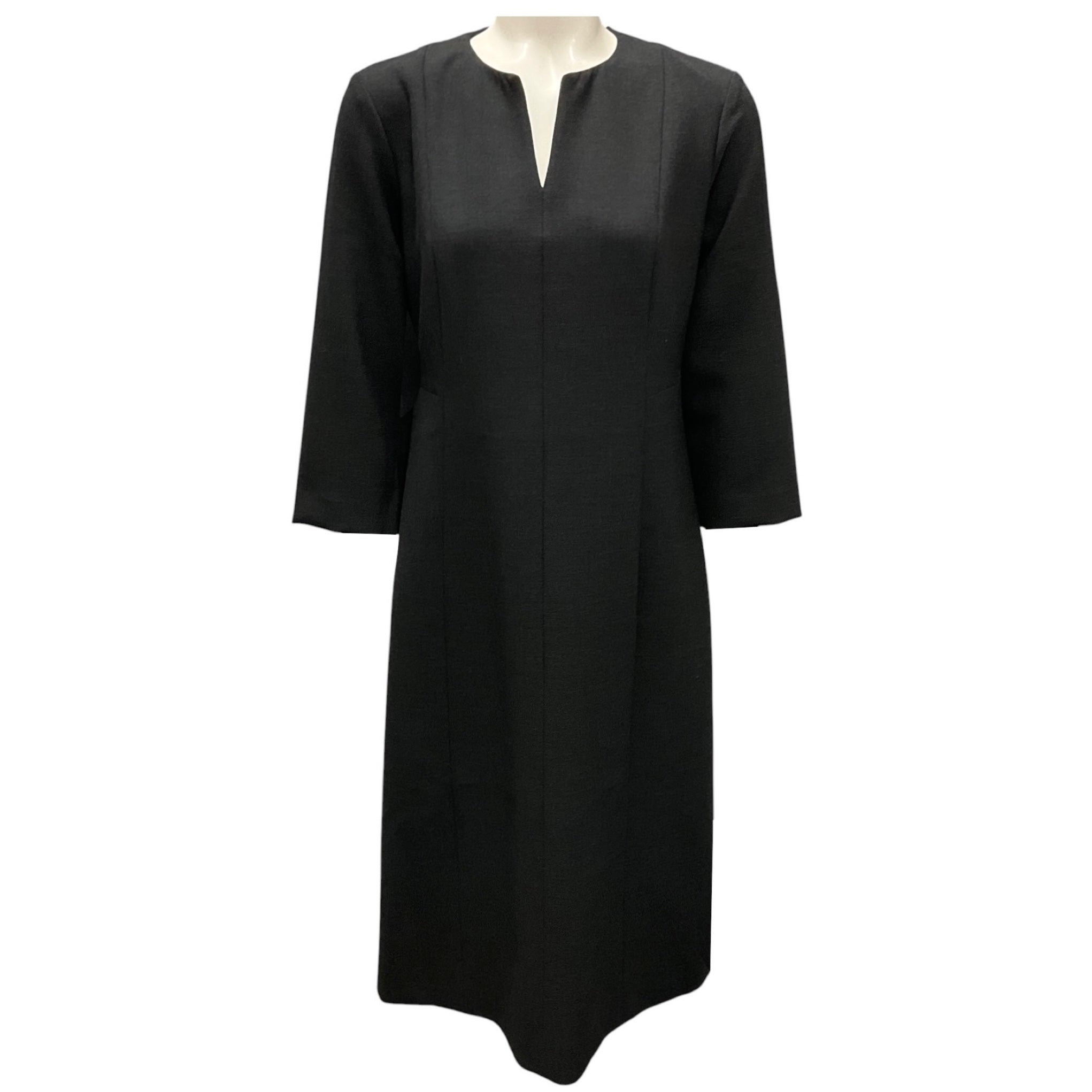 Peserico Dark Sapphire Grey Two Way Stretch Technical Double Fabric Sheath Dress