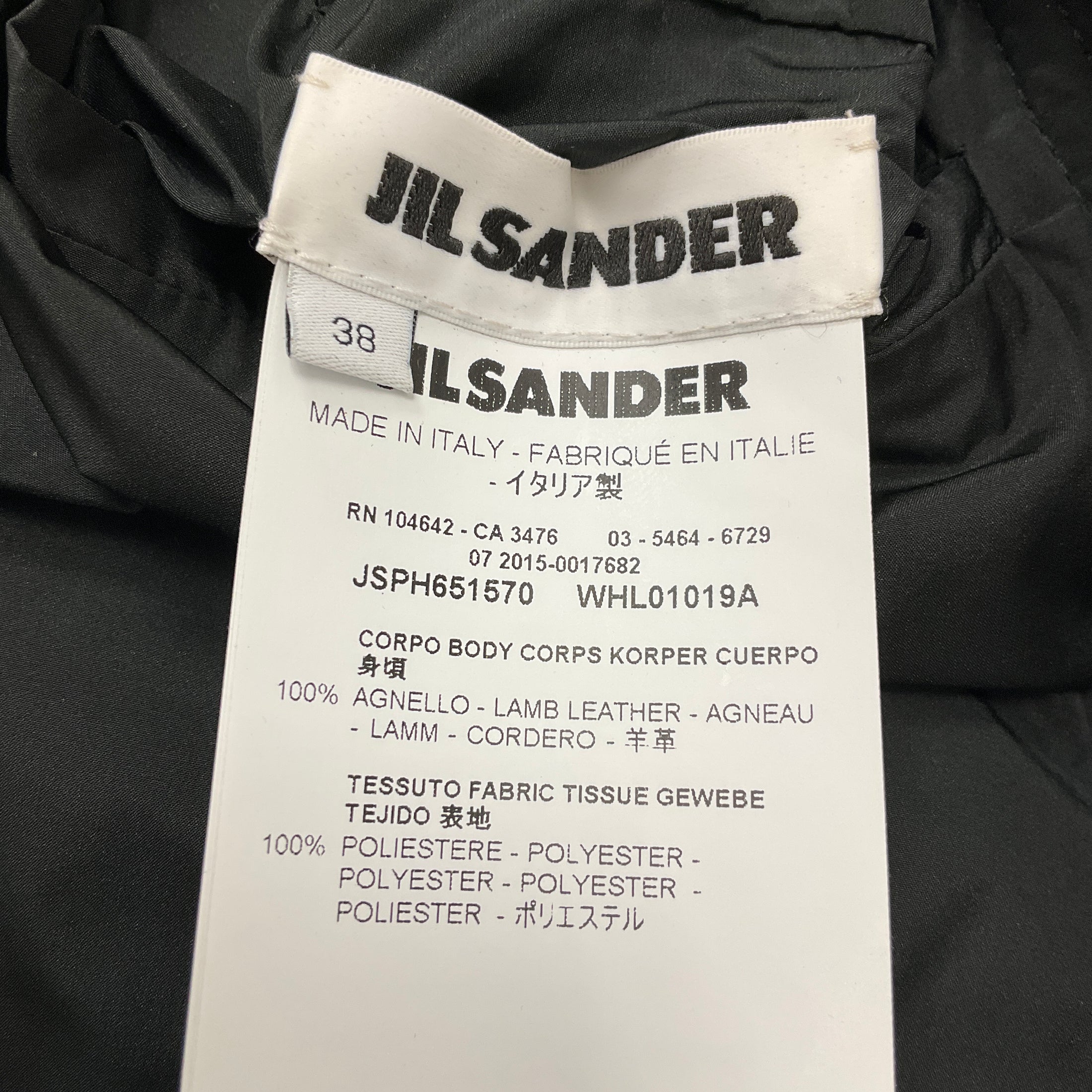 Jil Sander Black Reversible Two-Button Lambskin Leather and Techno Blazer