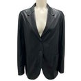 Load image into Gallery viewer, Jil Sander Black Reversible Two-Button Lambskin Leather and Techno Blazer
