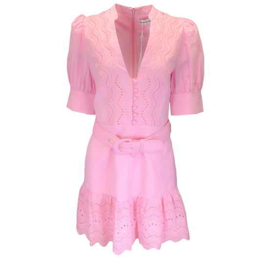 Rebecca Vallance Pink Emile Linen Mini Dress