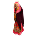 Load image into Gallery viewer, Celine Burgundy / Pink Silk Scarf Print Wool Knit Sweater
