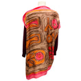 Load image into Gallery viewer, Celine Burgundy / Pink Printed Silk Scarf Detail Wool Knit Sweater
