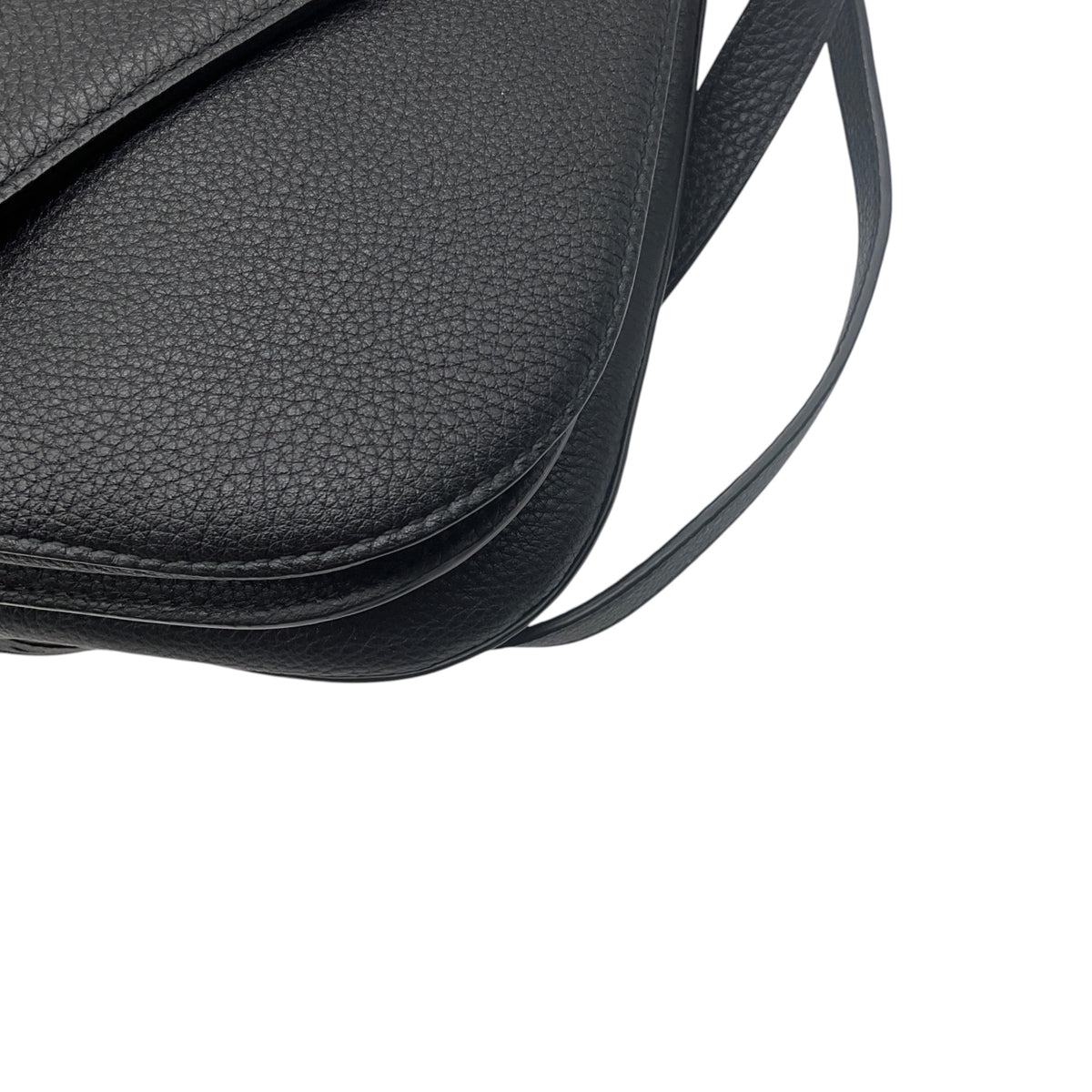 Bottega Veneta Black Grained Leather Shoulder Bag with Gold Chain