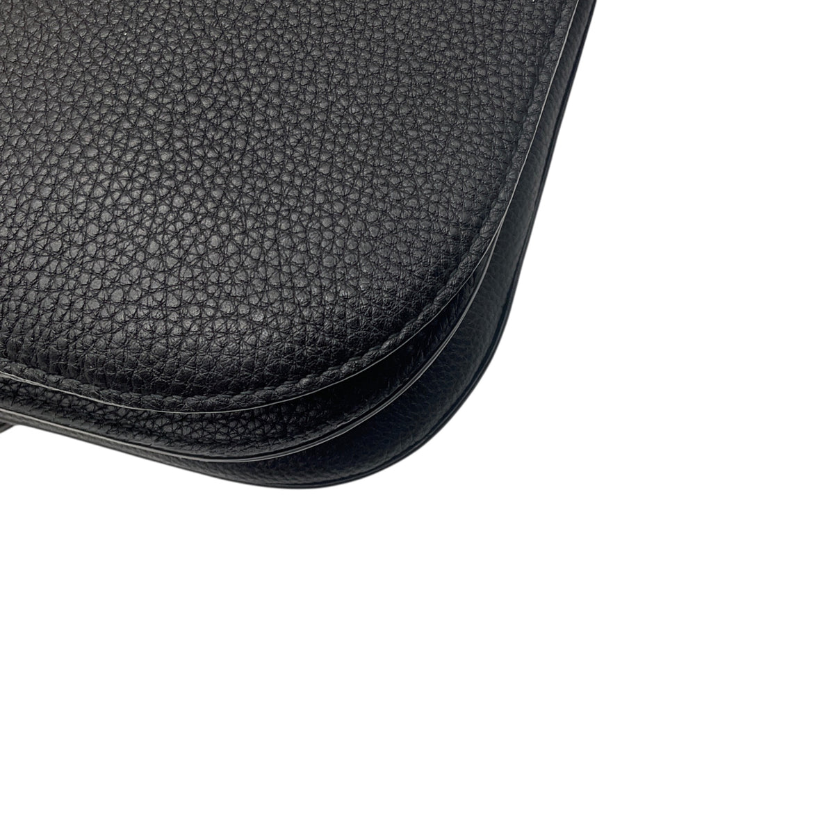 Bottega Veneta Black Grained Leather Shoulder Bag with Gold Chain