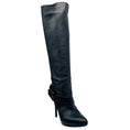 Load image into Gallery viewer, Fendi Black Grained Leather Heeled Tall Boots with Criss Cross Buckle

