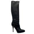 Load image into Gallery viewer, Fendi Black Grained Leather Heeled Tall Boots with Criss Cross Buckle
