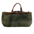 Load image into Gallery viewer, Henry Beguelin Teal / Brown Leather Cylinder Satchel
