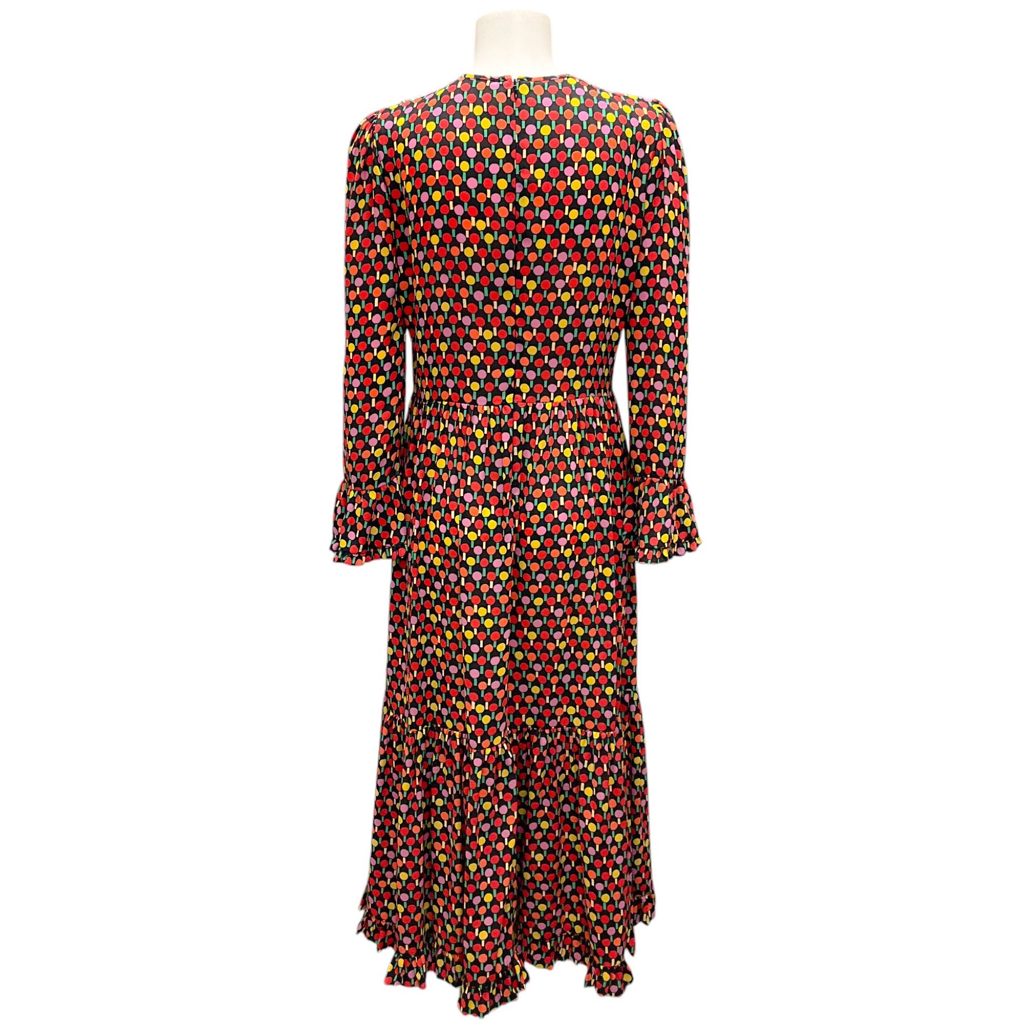 La DoubleJ Black / Red Multi Printed Edition 18 Visconti Midi Dress