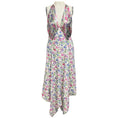 Load image into Gallery viewer, Paco Rabanne White / Pink / Purple Multi Floral Printed Midi Dress with Chainmail Detail
