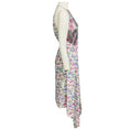 Load image into Gallery viewer, Paco Rabanne White / Pink / Purple Multi Floral Printed Midi Dress with Chainmail Detail
