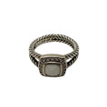 Load image into Gallery viewer, David Yurman White Agate Stone and Diamonds 925 Sterling Silver Petite Albion Ring
