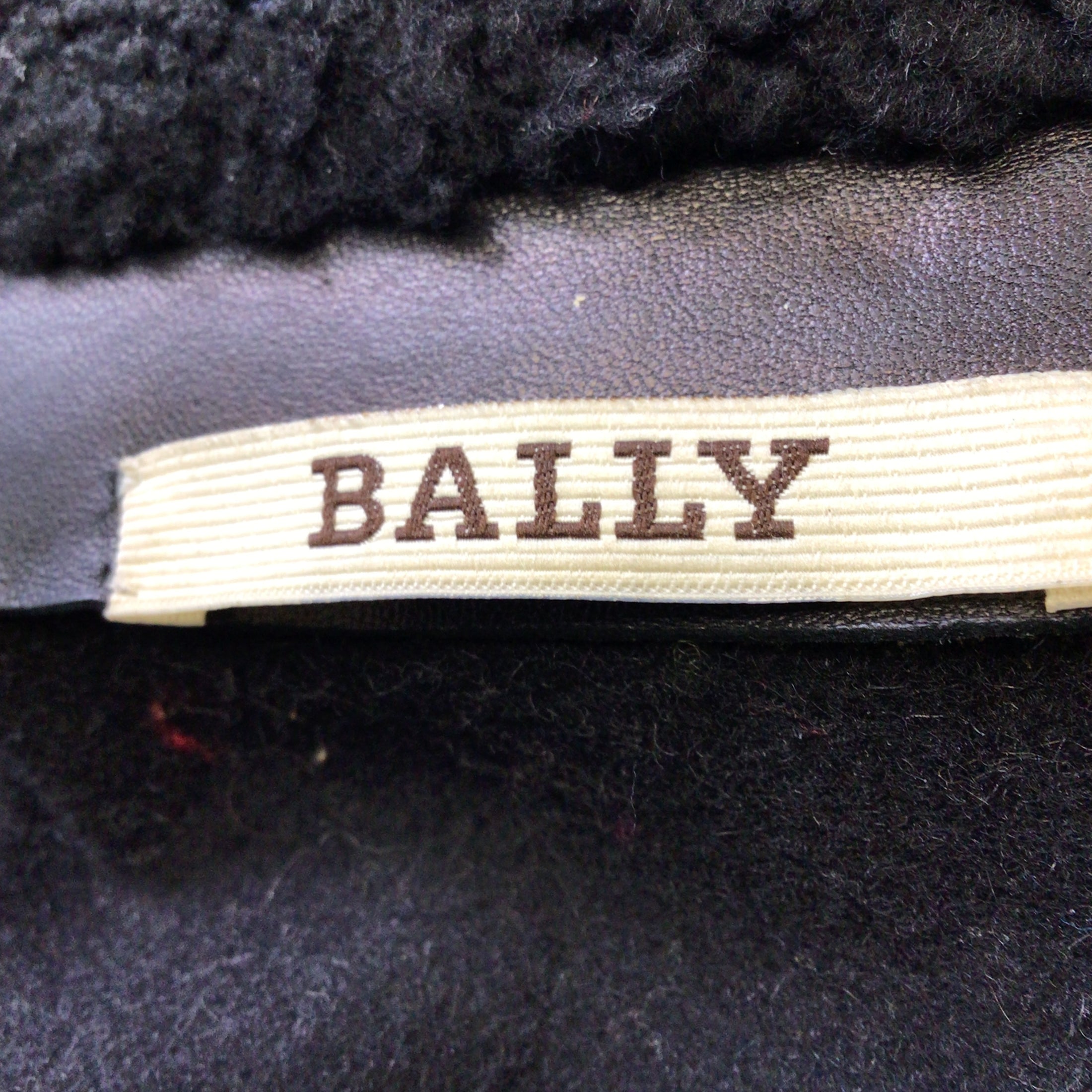 Bally Black Shearling Trimmed Wool Coat