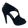 Load image into Gallery viewer, Hermes Black Suede Caged Open Toe Ankle Booties

