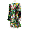 Load image into Gallery viewer, La DoubleJ Black / White Multi Floral Printed Ruffled Silk Dress
