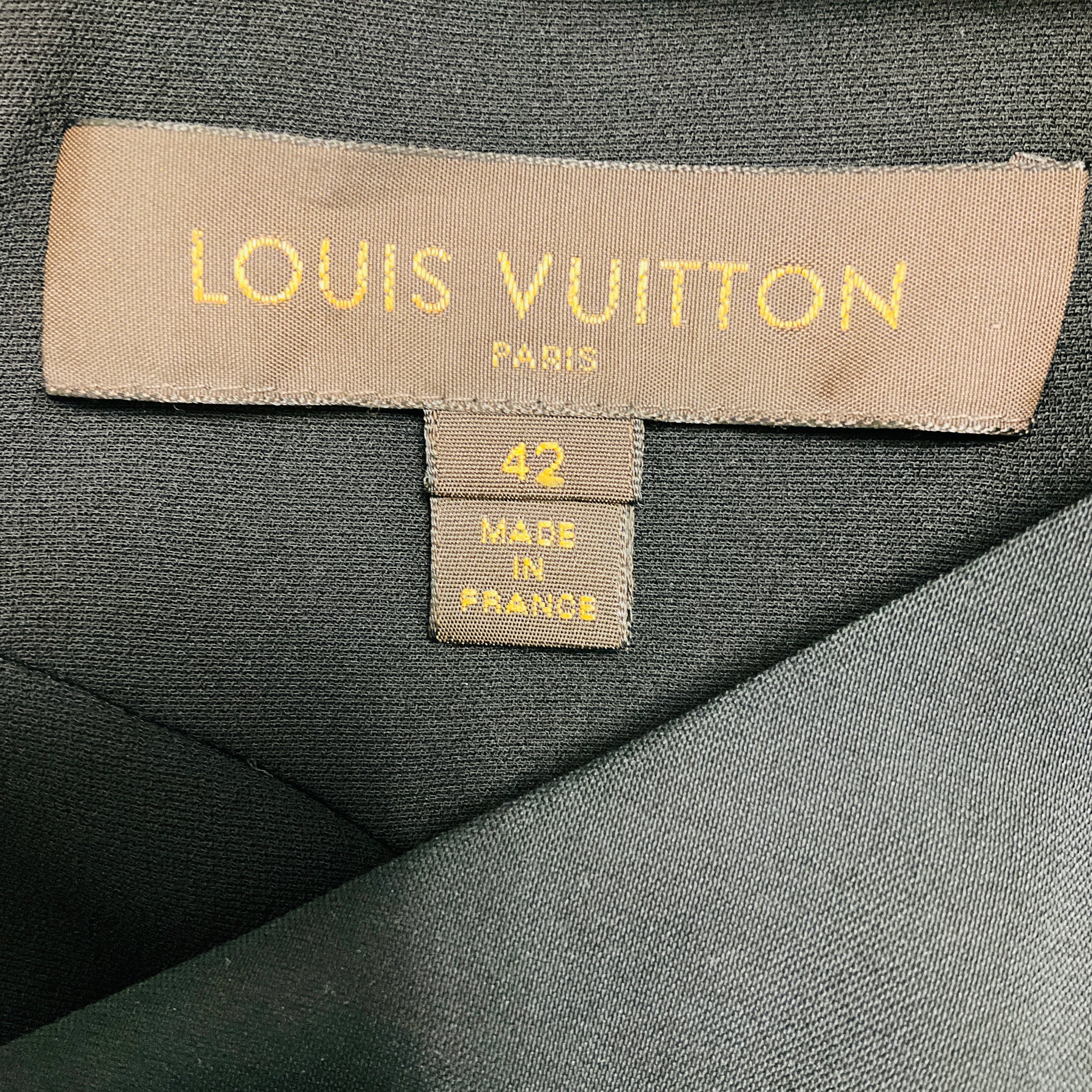 Louis Vuitton Black Draped Asymmetric Hem Silk Midi Dress