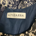 Load image into Gallery viewer, Altuzarra Navy Blue / White / Black Paisley Printed Crepe and Floral Jacquard Sleeveless Midi Dress
