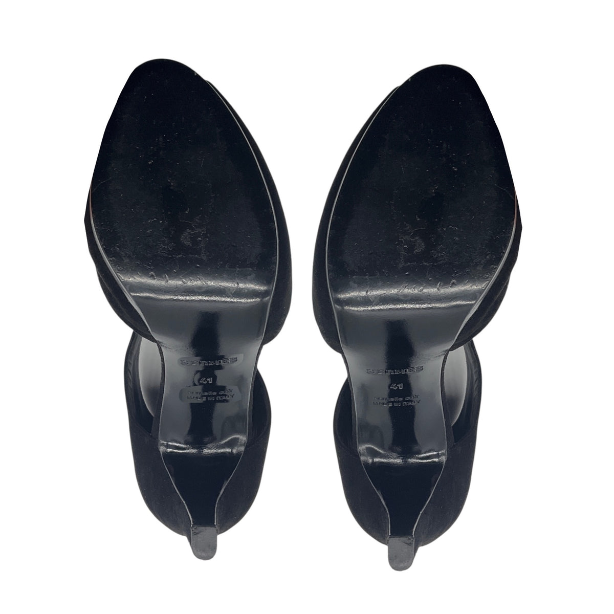 Hermes Black Suede Caged Open Toe Ankle Booties