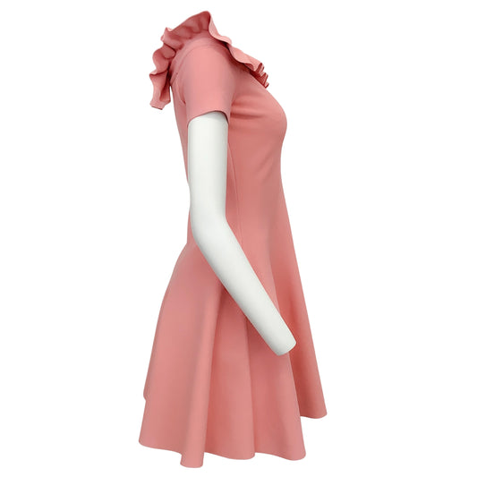 Alexander McQueen Pink Anemone Ruffled Off The Shoulder Dress