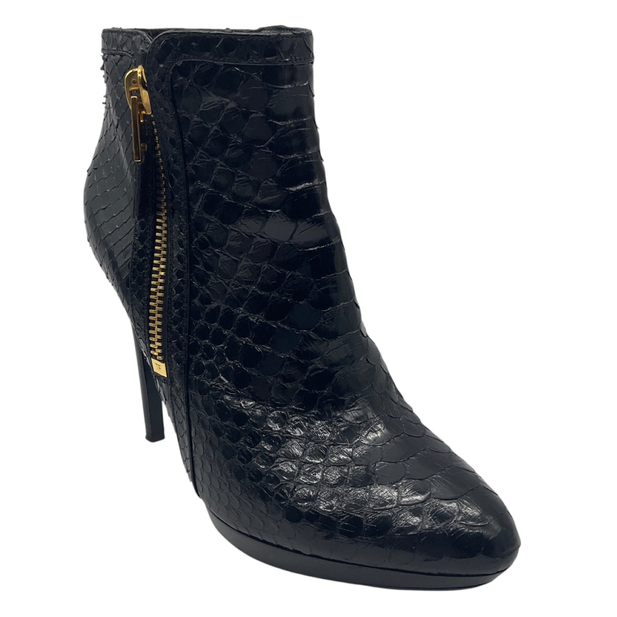 Tom Ford Black Python Skin Leather Ankle Boots