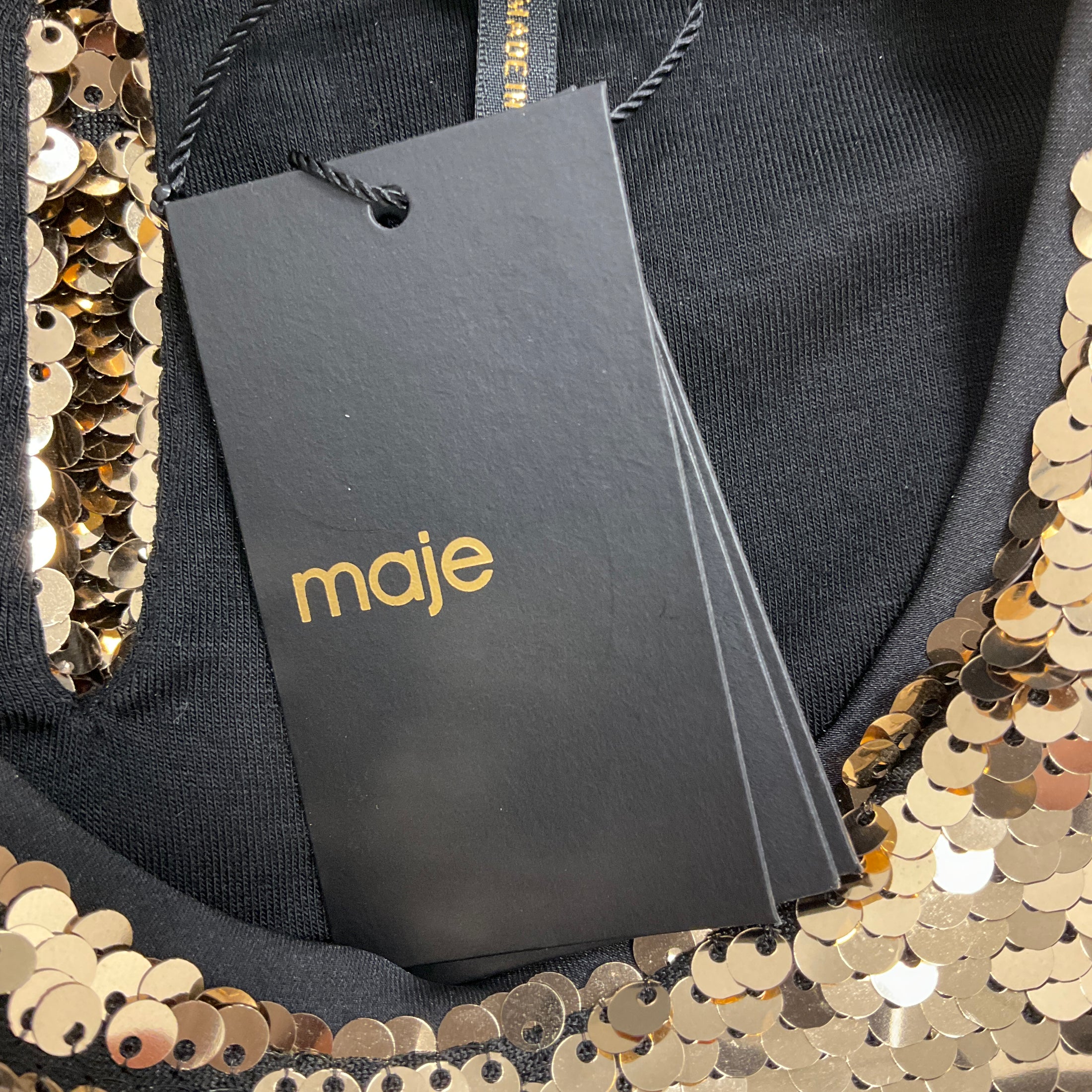 Maje Gold Ror Sequined Shift Dress