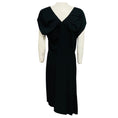 Load image into Gallery viewer, Louis Vuitton Black Draped Asymmetric Hem Silk Midi Dress
