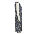 Load image into Gallery viewer, Altuzarra Navy Blue / White / Black Paisley Printed Crepe and Floral Jacquard Sleeveless Midi Dress
