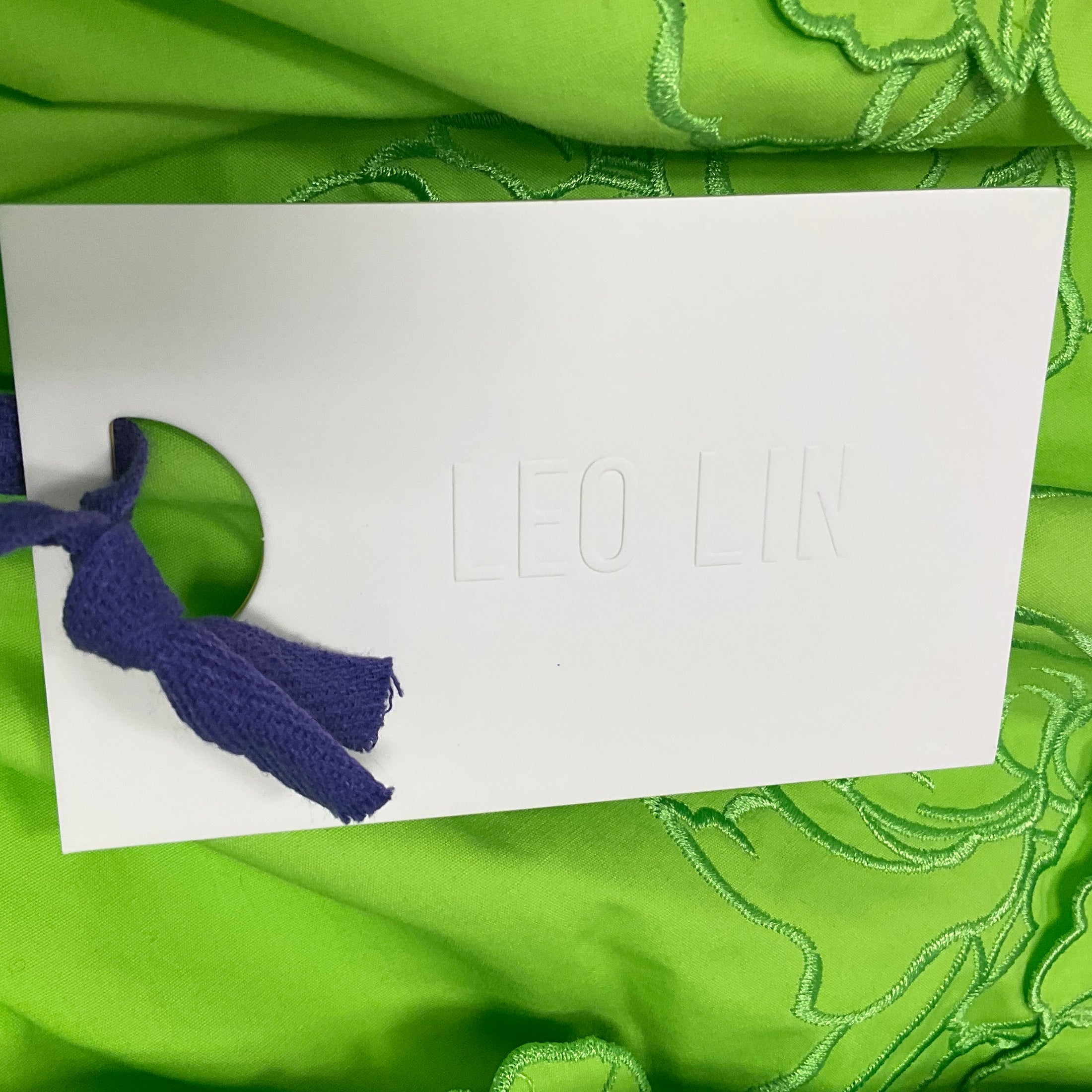 Leo Lin Lime Skye Applique Bustier Mini Dress
