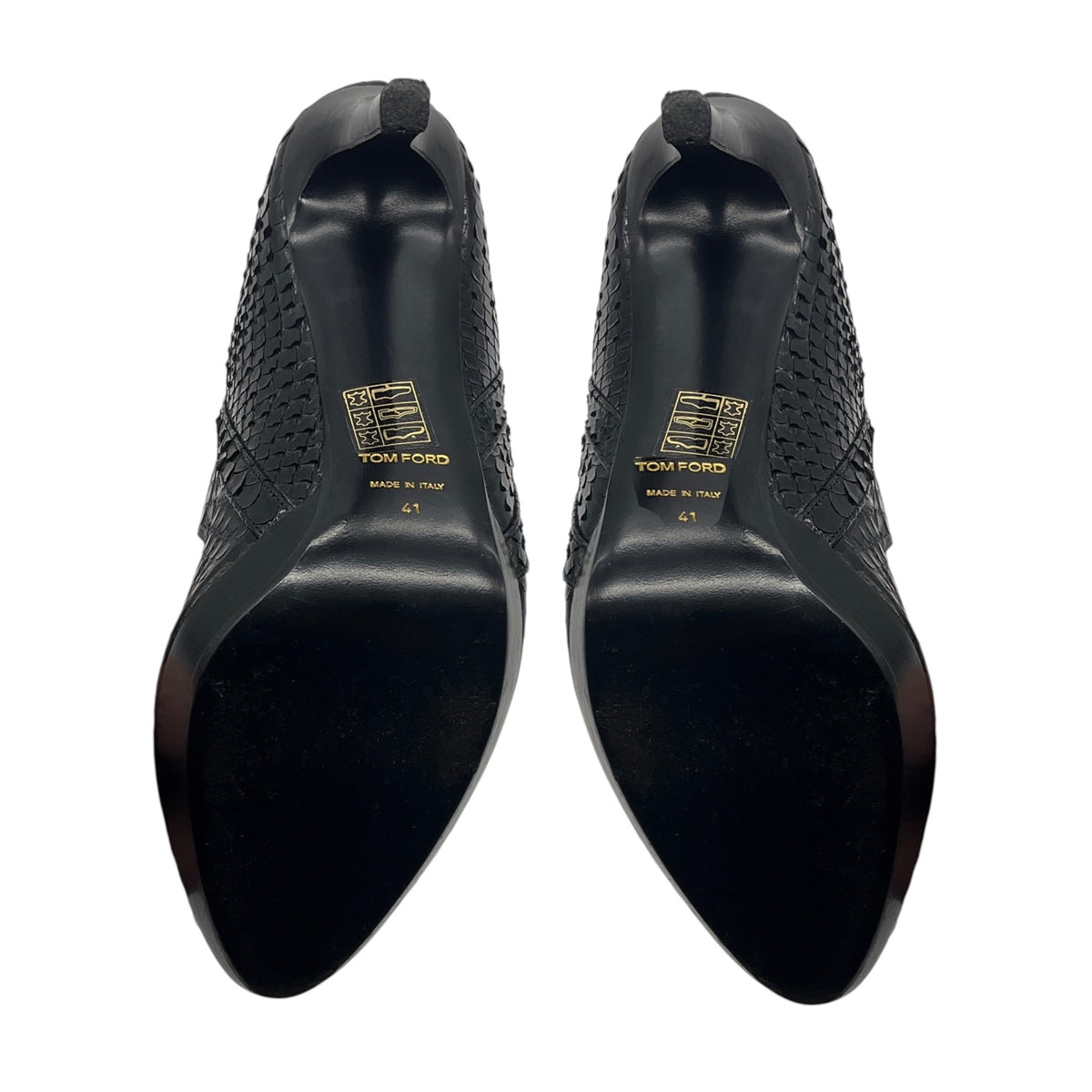 Tom Ford Black Python Skin Leather Ankle Boots