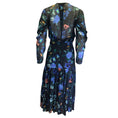 Load image into Gallery viewer, Ginger & Smart Black Multi Floral Printed Long Sleeved Crepe Midi Dress

