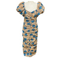 Load image into Gallery viewer, Rhode Beige Moisaic Bloom Tessa Floral Printed Puff Sleeve Cotton Midi Dress 
