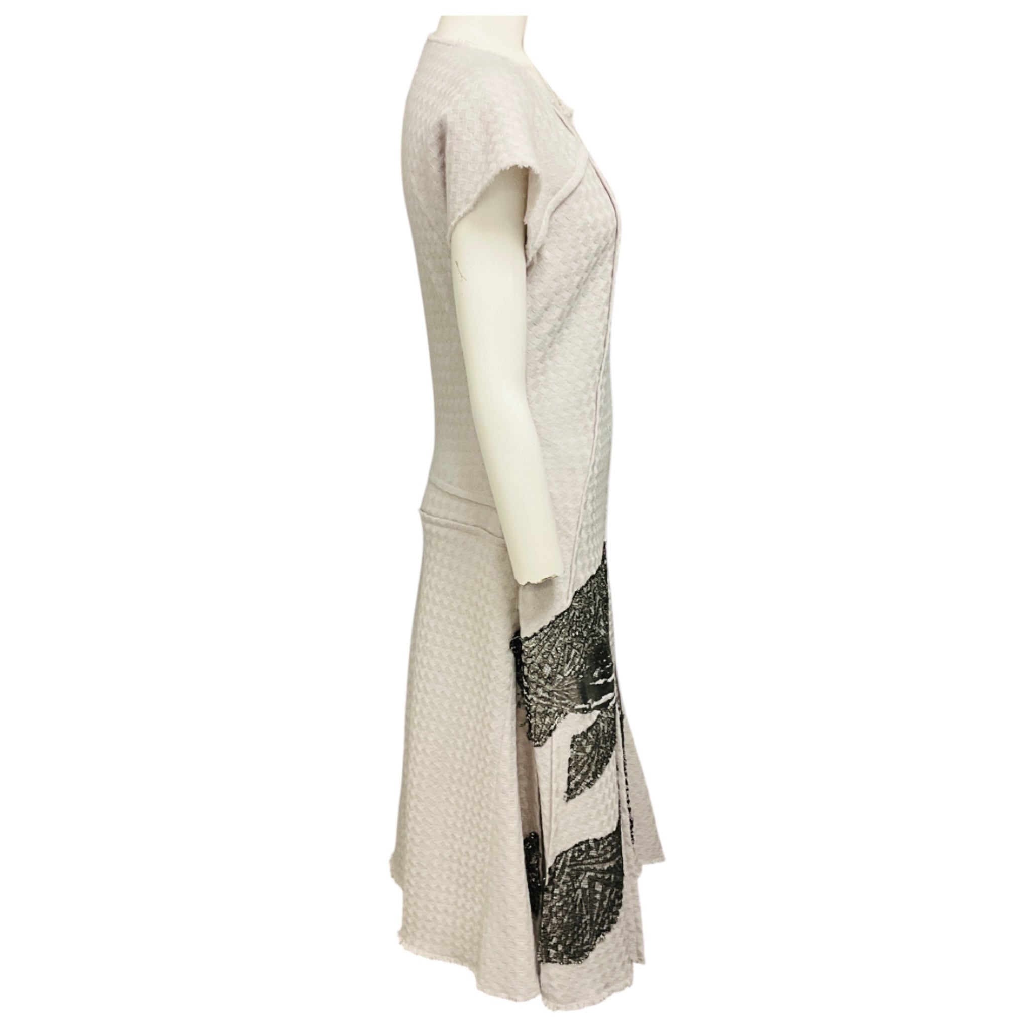 Bottega Veneta Light Grey / Gunmetal Metallic Embellished Wool Midi Dress