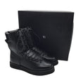 Load image into Gallery viewer, Y's by Yohji Yamamoto Black Lace-Up Leather Mountain Boots
