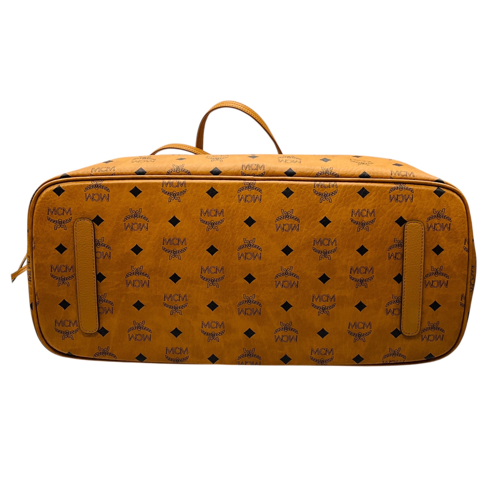 MCM Cognac Large Reversible Liz Visetos Shopper Tote Handbag