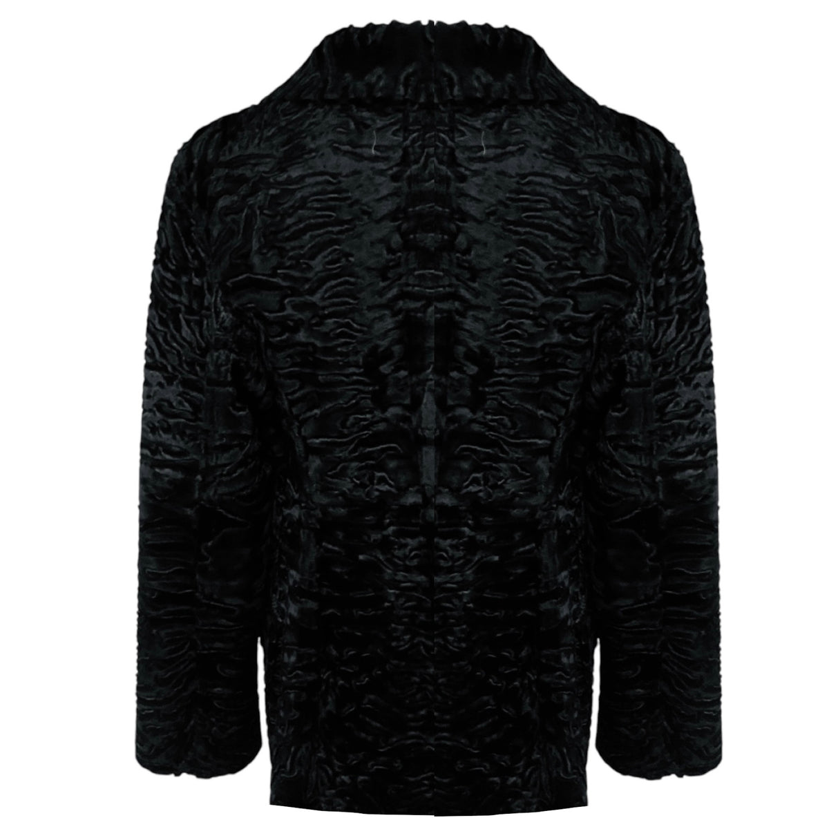Christian Dior Black Reversible Double Breasted Astracan Lamb Fur and Leather Jacket with CD Bee Embroidery