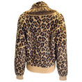 Load image into Gallery viewer, Alanui Tan / Brown / Black Leopard Printed Fringed Trim Long Sleeved Deep V-Neck Cashmere and Wool Knit Sweater
