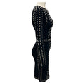 Load image into Gallery viewer, Herve Leger Black / Silver Stud Embellished Long Sleeved Bandage Dress
