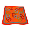 Load image into Gallery viewer, Hermes Orange / Red Multi Circuit 24 Faubourg Large Cashmere and Silk Scarf
